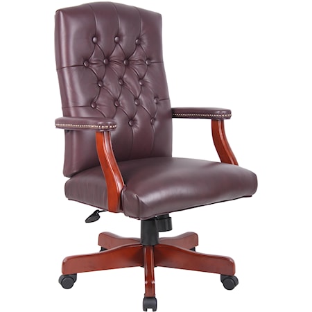 Traditional Italian Leather Executive Chair