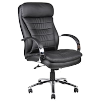 Deluxe Contemporary Executive Chair with Chrome Accents