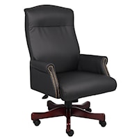 Traditional CaressoftPlus Executive Chair with Nailhead Trim
