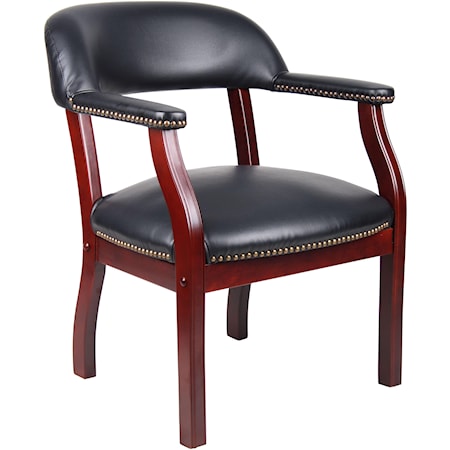 Vinyl Upholstered Guest Chair with Nail Head Trim