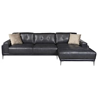 Leather Sectional Sofa with Right Arm Facing Chaise