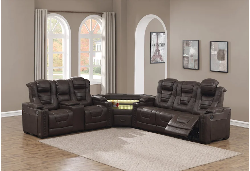 Big Chief Power Reclining Sectional Sofa by Prime Resources International at Conlin's Furniture