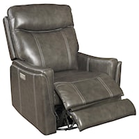 Leather Match Swivel Power Recliner