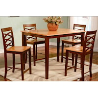 Two-Toned Counter Height Table and Chairs Set