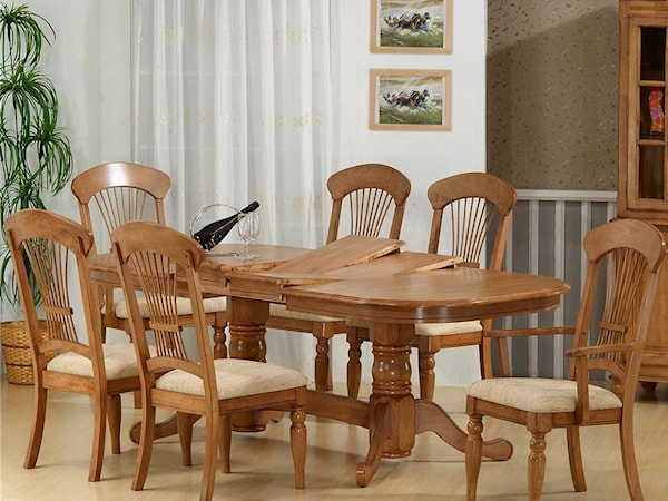 Table With 4 Side Chairs and 2 Arm Chairs