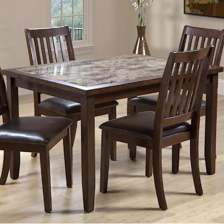 Dining Table with Faux Marble Top