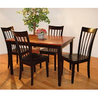 Rectangular Dining Leg Table and 4 Side Chairs