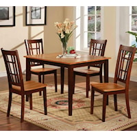 Rectangular Dining Leg Table and 4 Side Chairs