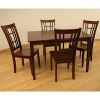 Rectangular Dining Leg Table and 4 Side Chairs