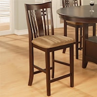 Bar Stool With Upholstered Fabric Seat