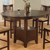 Casual Pedestal Counter Dining Table With Storage