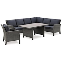 Outdoor Sectional, Chair, and Table Set