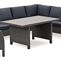 Wicker and Aluminum Outdoor Dining Table with Polywood Top