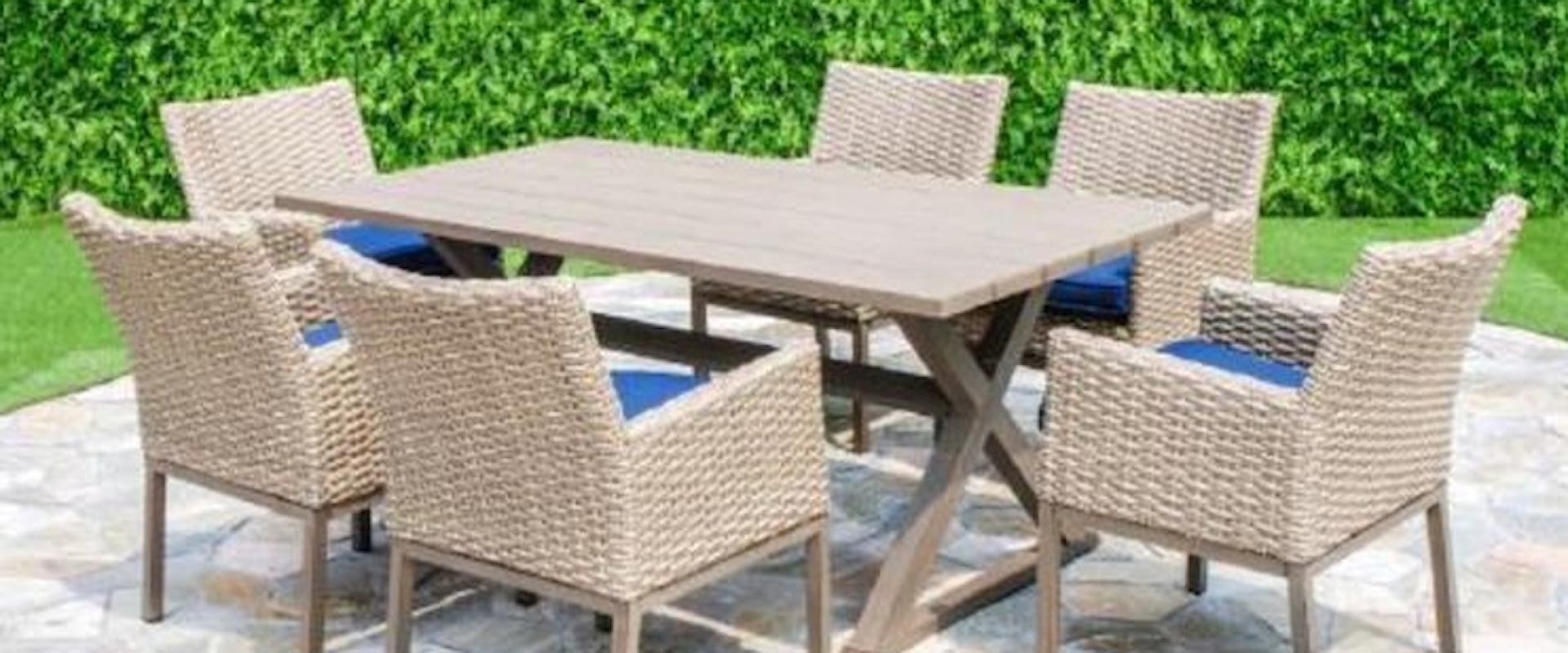 Outdoor Aluminum Table and 6 Chair Set