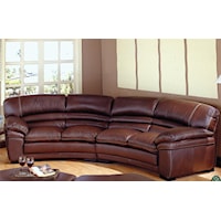 Curved Sectional With Leather Upholstery