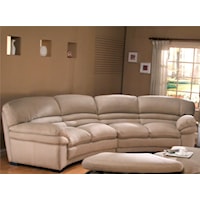 Curved Sectional With Leather Upholstery