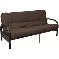 Full Size Black Metal Futon with 6"  Mattress