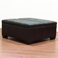 Tufted Leather Ottoman With Storage