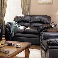 Leather Loveseat with Padded Pillow Arms