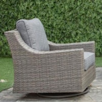 Wicker Swivel Chair with Aluminum Frame