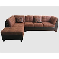 Sectional Sofa With Fabric and PU Upholstery