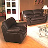 Primo International Poirot Stationary Leather Love Seat