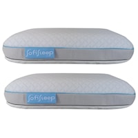 2 Gel Infused Memory Foam Pillow with Cool Touch Fabric