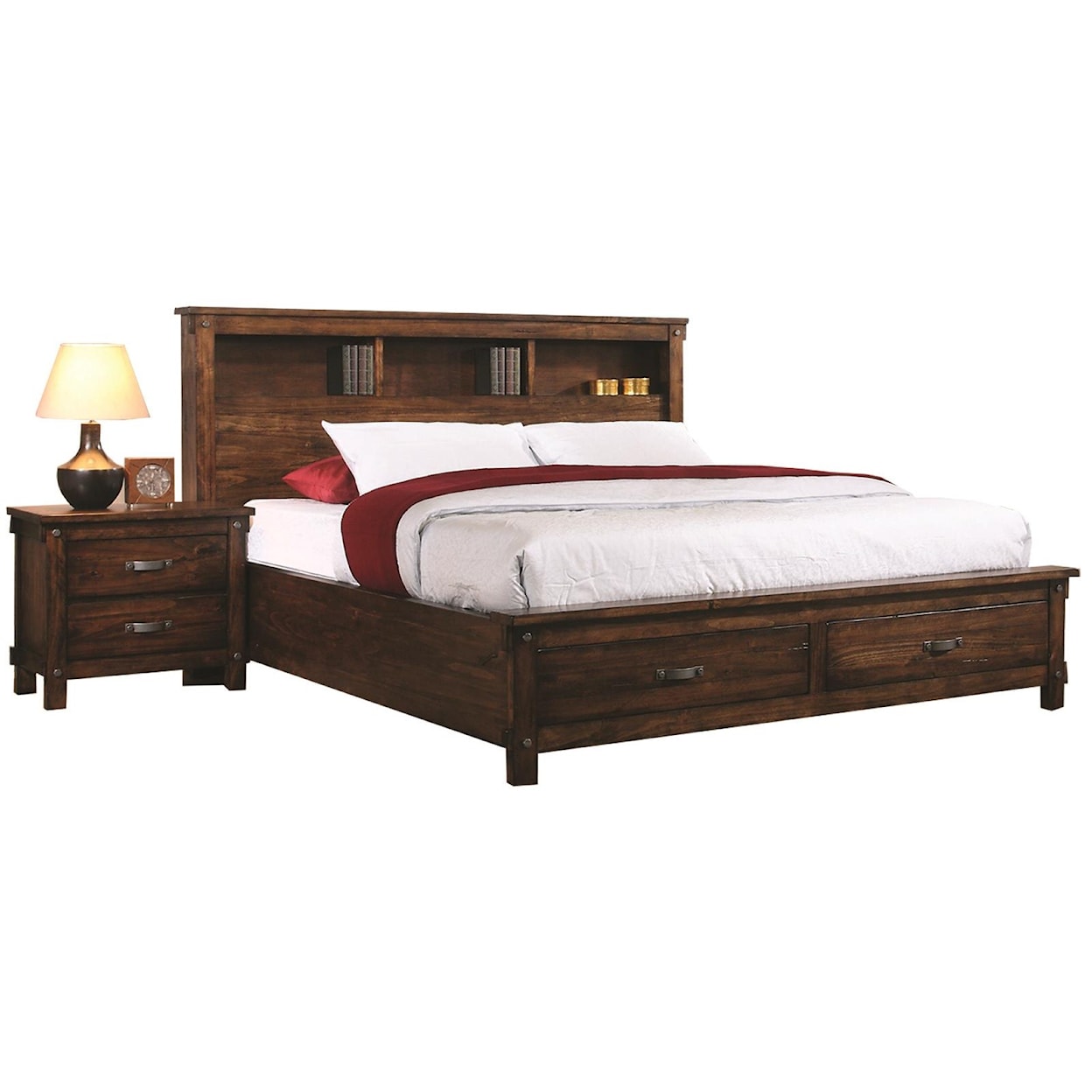 Private Reserve DS0743 King Storage Bed with Bookcase Headboard