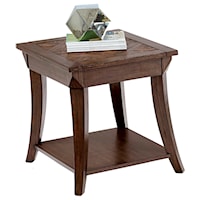 Rectangular End Table with Parquet Table Top