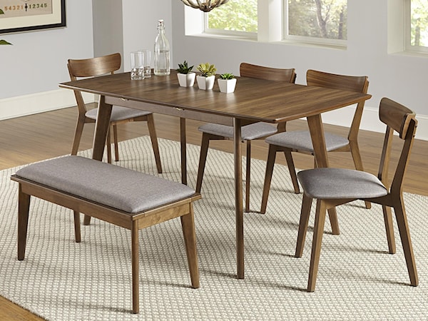 6-Piece Butterfly Table Set with Bench