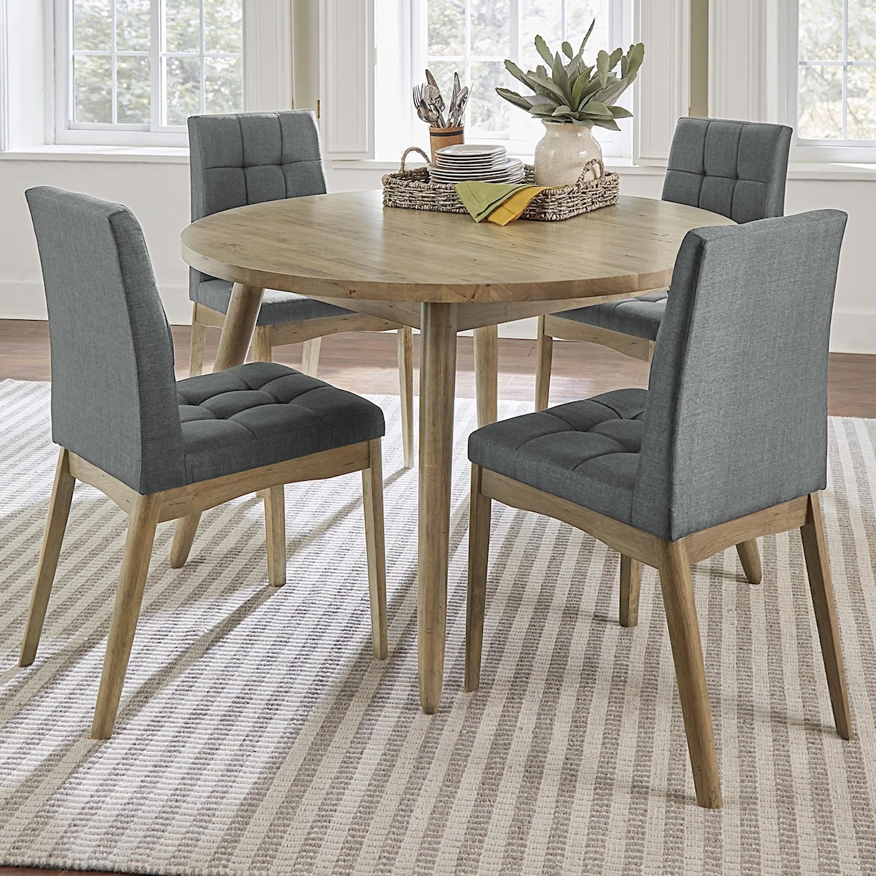 Progressive Furniture Barcelona 5-Piece Round Dining Table Set