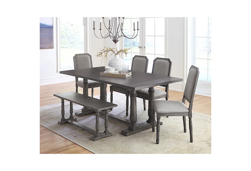 Bergamo 6-Piece Table and Chair Set with Bench by Progressive Furniture at Wayside Furniture & Mattress
