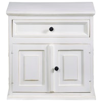 Cottage Style Nightstand with Cabinet and Drawer