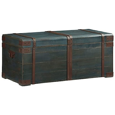 Navy Blue Finish Cocktail Trunk