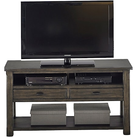 Rustic Entertainment Console in Gray Finish