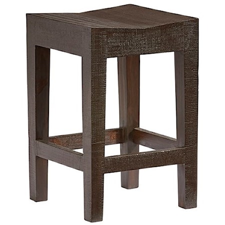 Casual Backless Solid Wood Counter Stool
