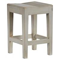 Casual Backless Solid Wood Counter Stool