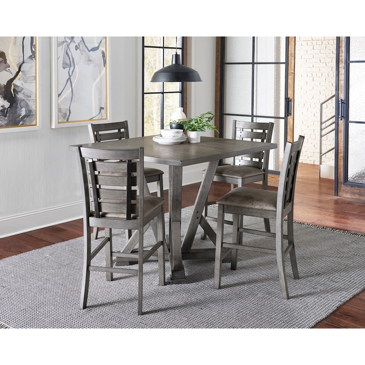 Progressive Furniture Fiji 5-Piece Counter Height Table and Chair Set