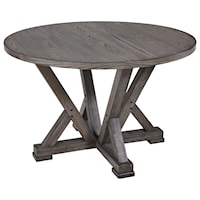 Relaxed Vintage Round Dining Table with Symmetrical Base