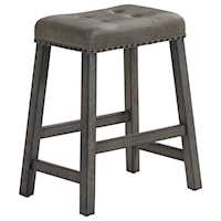 Backless Faux Leather Upholstered Counter Stool