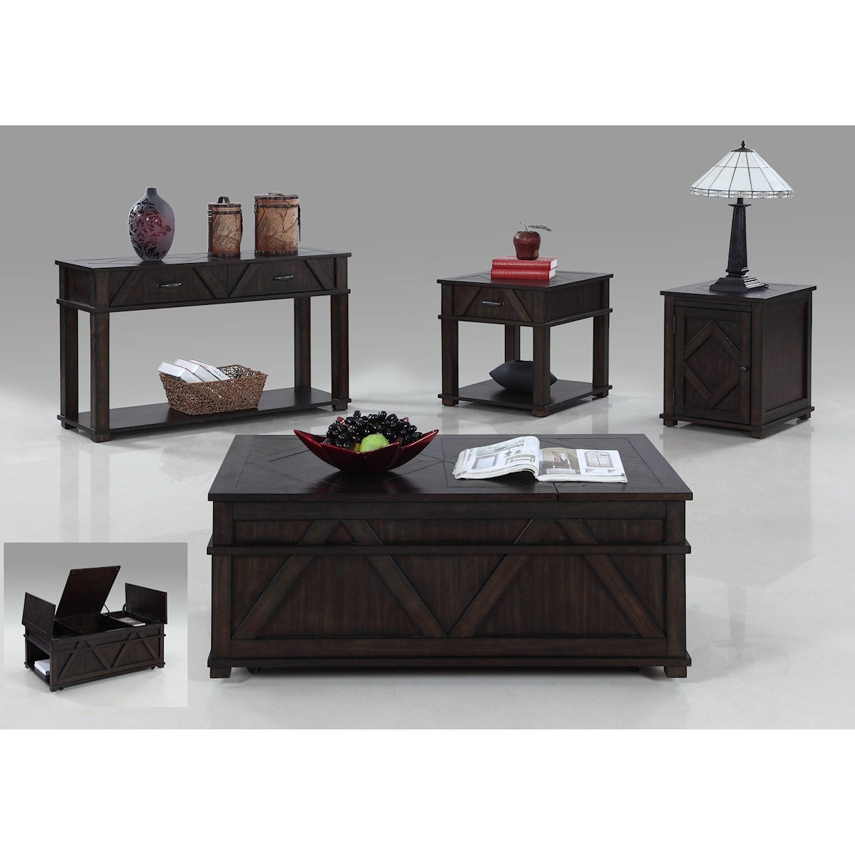 Progressive Furniture Foxcroft Rectangular End Table