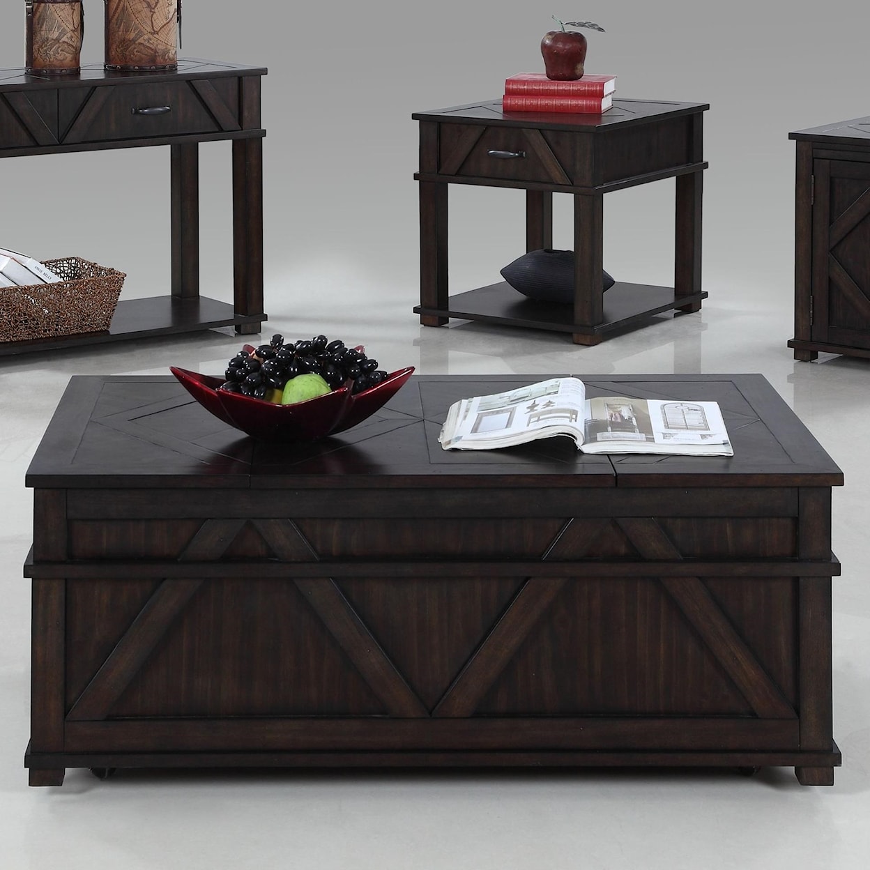 Progressive Furniture Foxcroft Castered Storage Chest Cocktail Table