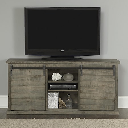 Rustic Entertainment Console with Sliding Barn Doors