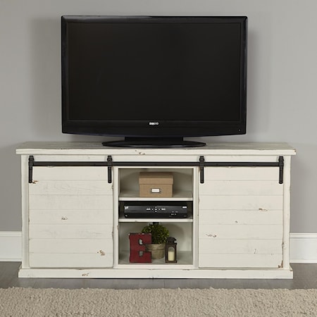 Rustic Entertainment Console with Sliding Barn Doors