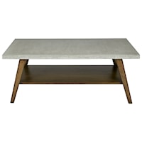 Contemporary Rectangular Cocktail Table with Concrete Table Top