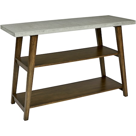 Contemporary Sofa Table with Concrete Table Top
