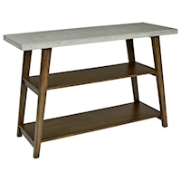 Contemporary Sofa Table with Concrete Table Top