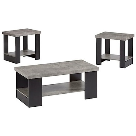 Contemporary 3-Pack Occasional Group with Cocktail Table and Two End Tables