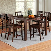 Transitional 7-Piece Counter Height Dining Set with Butterfly Leaf