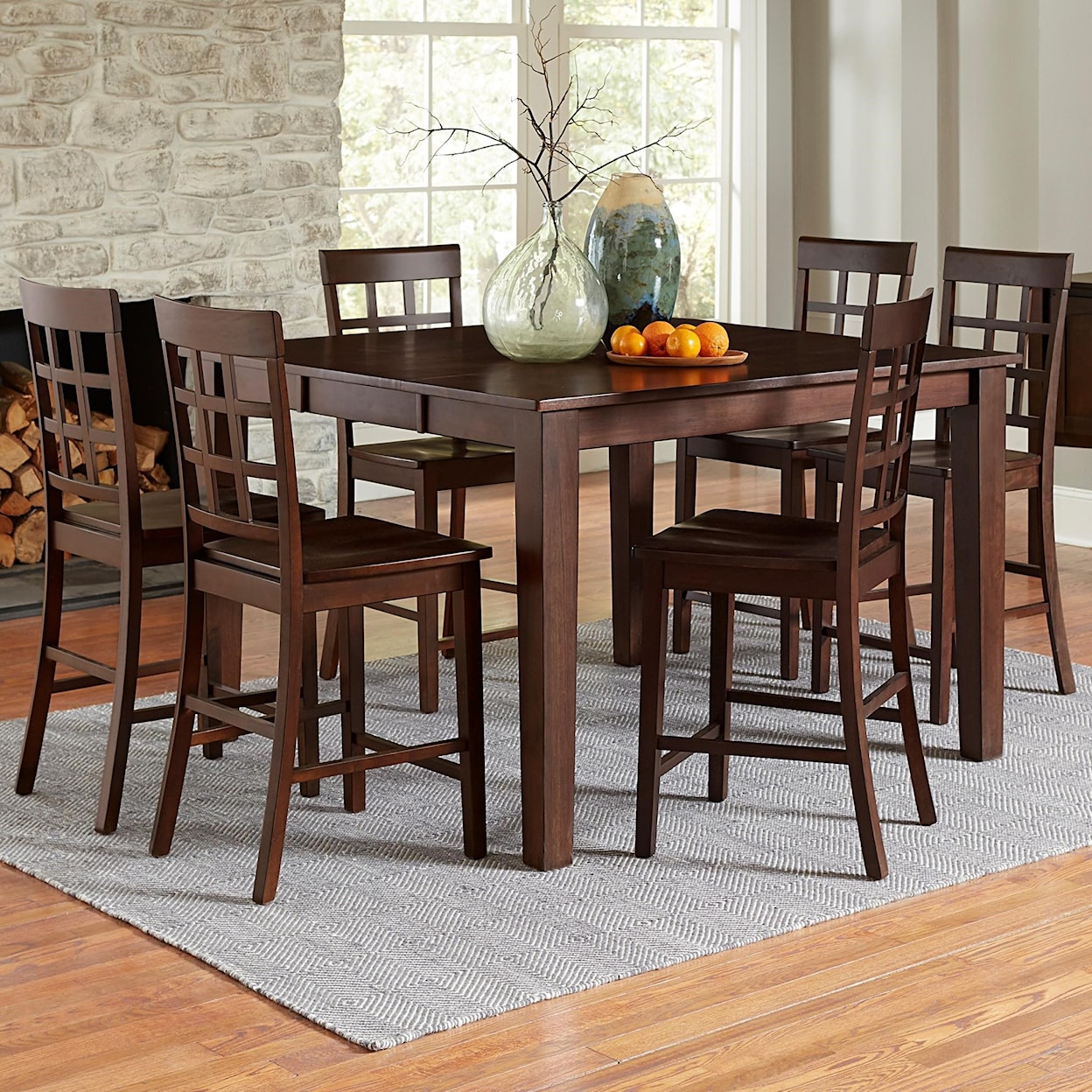 Progressive Furniture Kinston 7-Piece Counter Height Dining Set